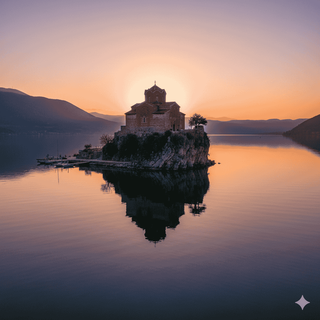 Lake Ohrid and St. John\u0027s Church